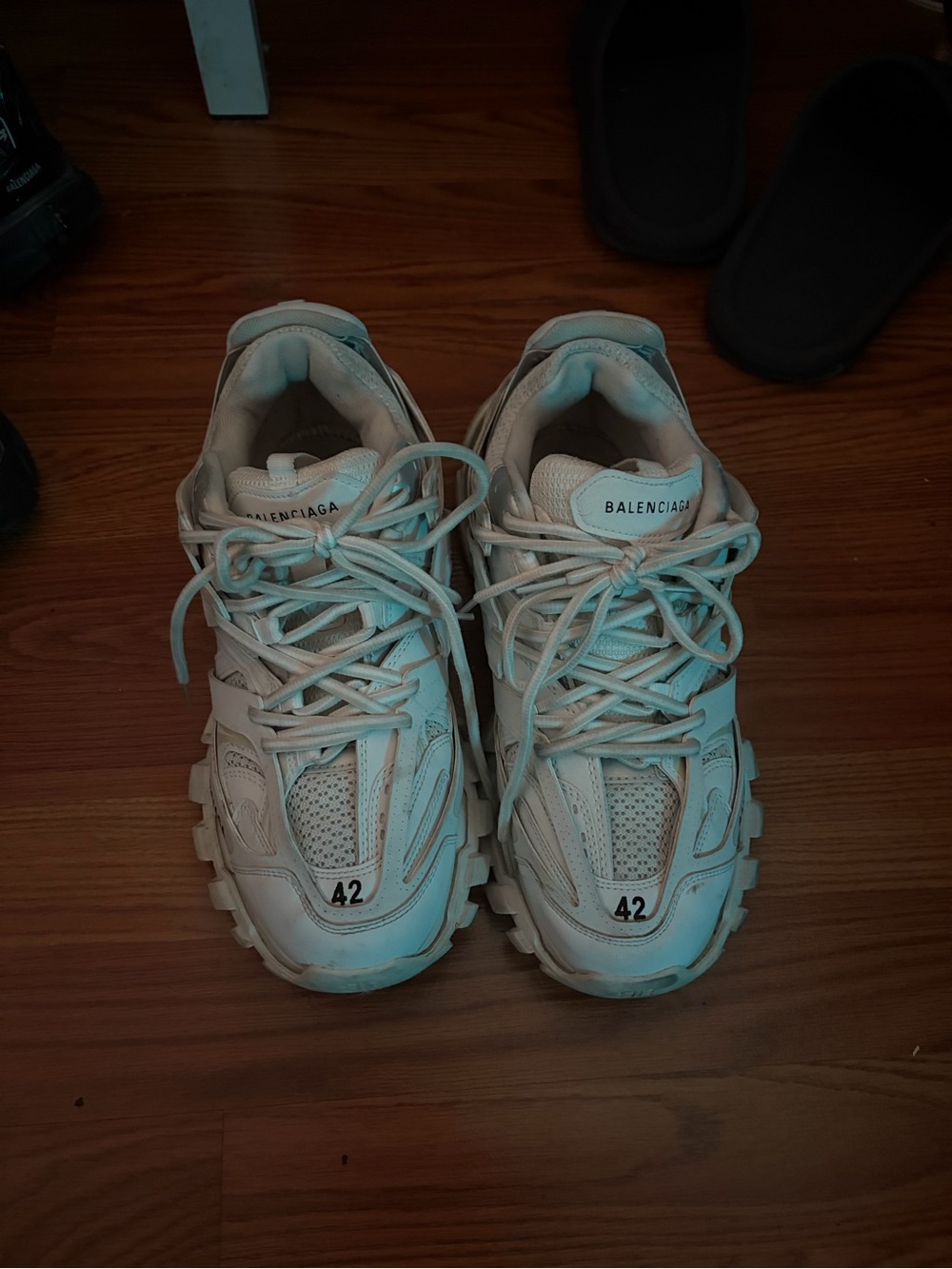 Balenciaga White Chunky Lace-Up Sneakers